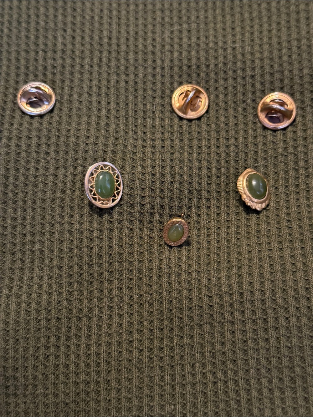 Unbranded Green Stone Accent Buttons - Green At of 3